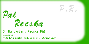 pal recska business card